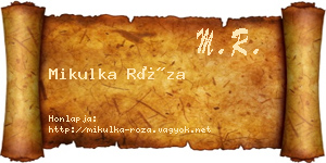 Mikulka Róza névjegykártya